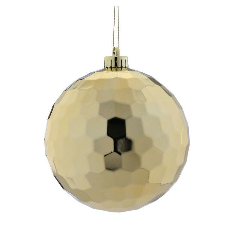 5.5" Gold Shiny Mirror Ornament Set Of 4