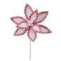 22" White & Pink Candy Poinsettia Set Of 6