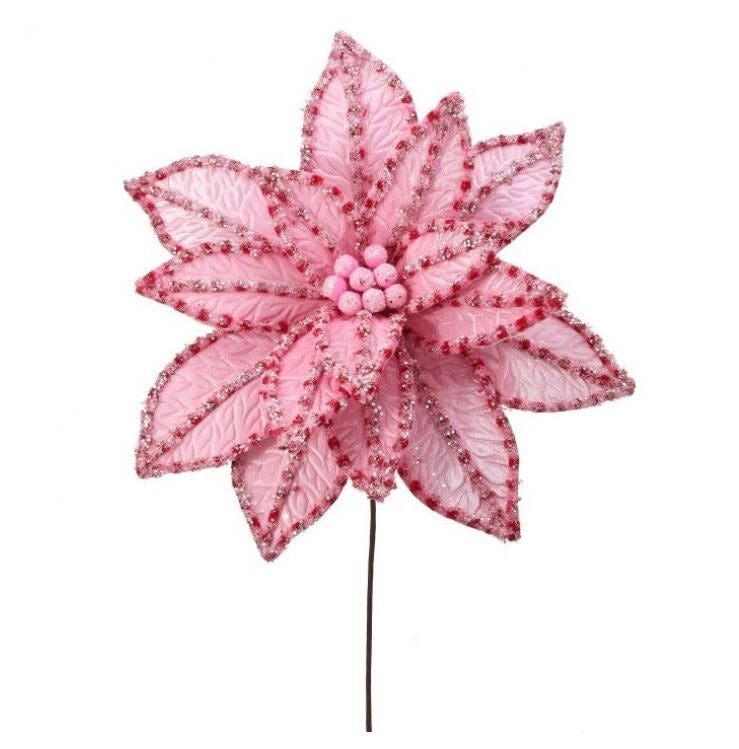 30" Giant Candy Poinsettia Stem Set Of 2