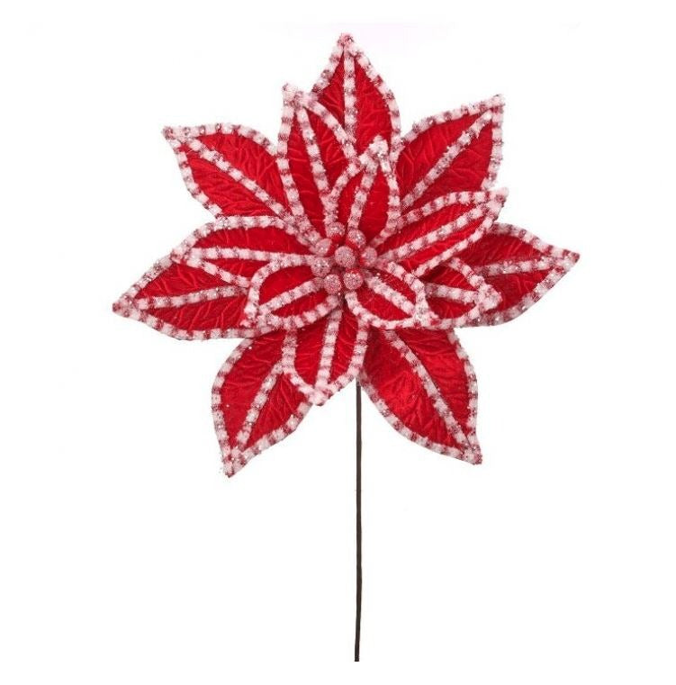 30" Giant Candy Poinsettia Stem Set Of 2