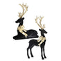 14-20" Black & Gold Elegant Deer Set of 2