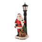 35" Santa With Lampost Battery Operated