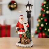 35" LED Santa With Lampost Battery Operated