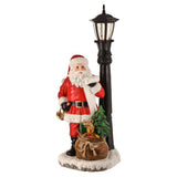 35" LED Santa With Lampost Battery Operated
