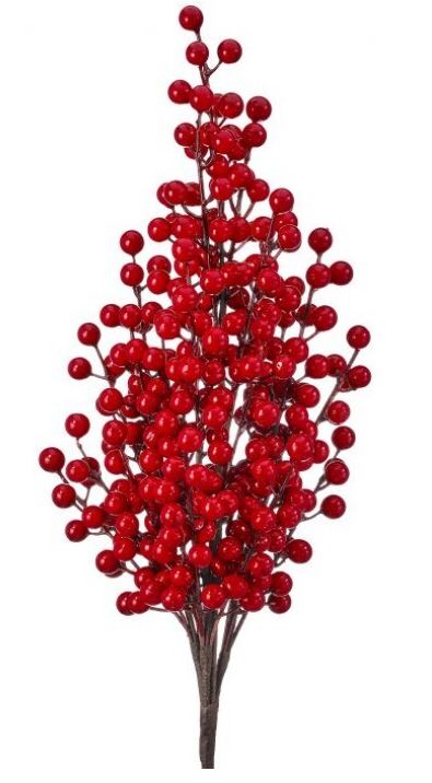 27" Red Spray Berry Branch Set Of 6