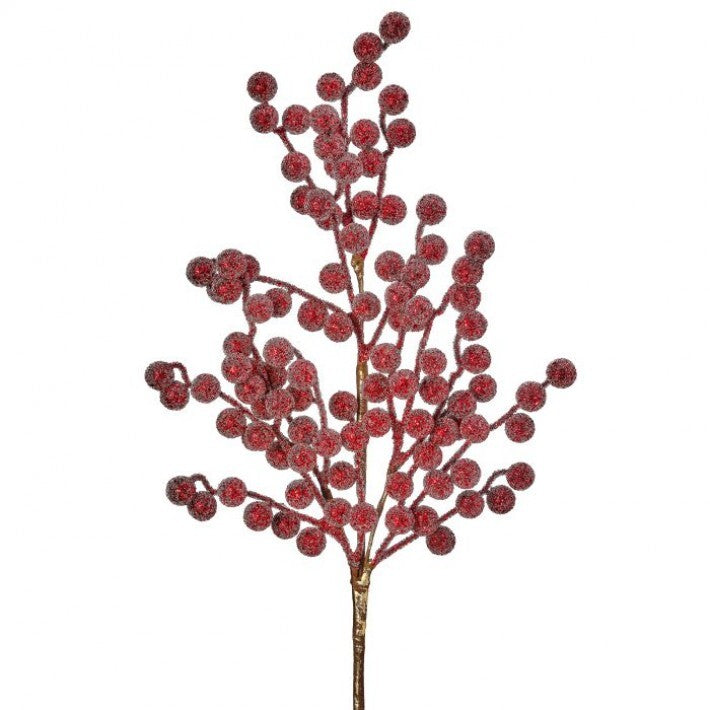 29'' Burgundy Glitter Metallic Berry Spray Set Of 6