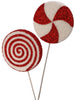 Piruleta roja y blanca de 26" con purpurina, juego de 8