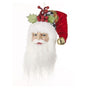 12" Red & White Santa Head Ornament Set Of 2