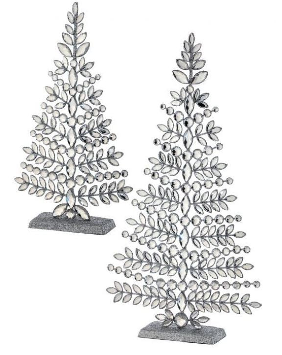 14.5"- 19" Silver Tree Set Of 2