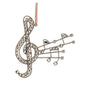 7" Gold Jewel Music Note Ornament Set Of 8