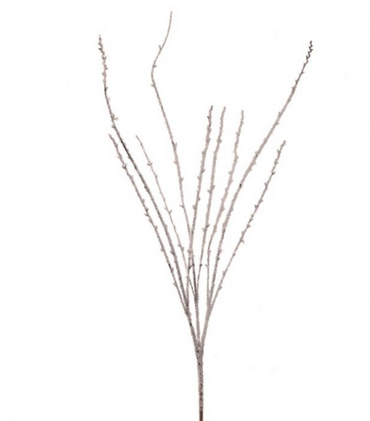 40" White Winter Snow Branch Set Of 6