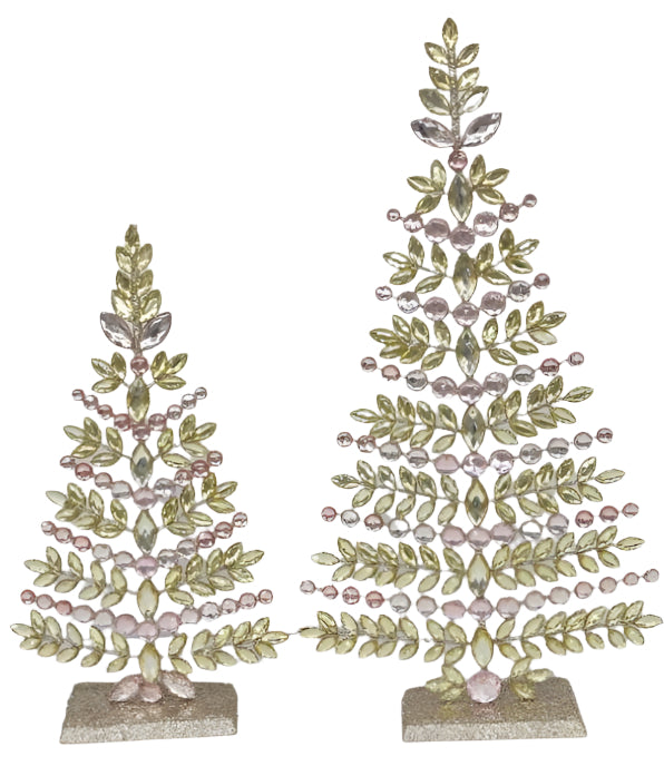 14.5"- 19" Champagne Tree Set Of 2