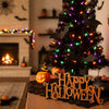 Letrero naranja con purpurina de 10" "Happy Halloween"