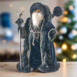 27" Blue Regal Santa With Staff