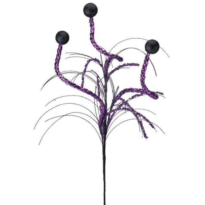 32" Black & Purple Glitter Halloween Spray Set Of 6