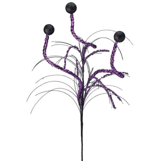 32" Black & Purple Glitter Halloween Spray Set Of 6