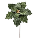 Decorative holly leaf with gold berries on a white background
