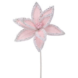 22" Winter Freeze Poinsettia Stem Set Of 6
