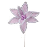 22" Winter Freeze Poinsettia Stem Set Of 6