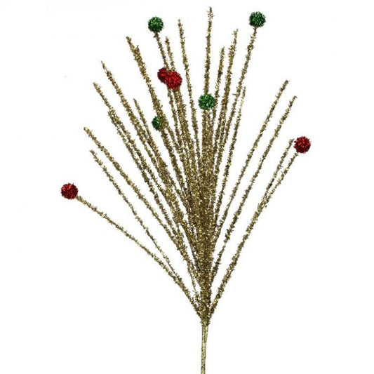 30" Gold Glitter Burst Stem Set Of 12