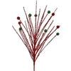 30" Red Glitter Burst Stem Set Of 12