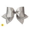 24" Silver Velvet Padded Bow Outdoor UV-Resistant