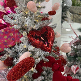 10" Red Mirrored Heart Ornament