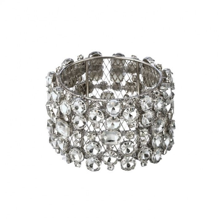 3" Silver Diamond Cuff Napkin Ring