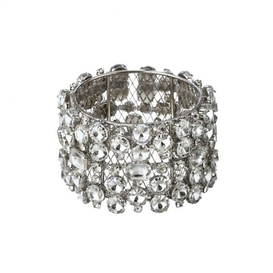 3" Silver Diamond Cuff Napkin Ring