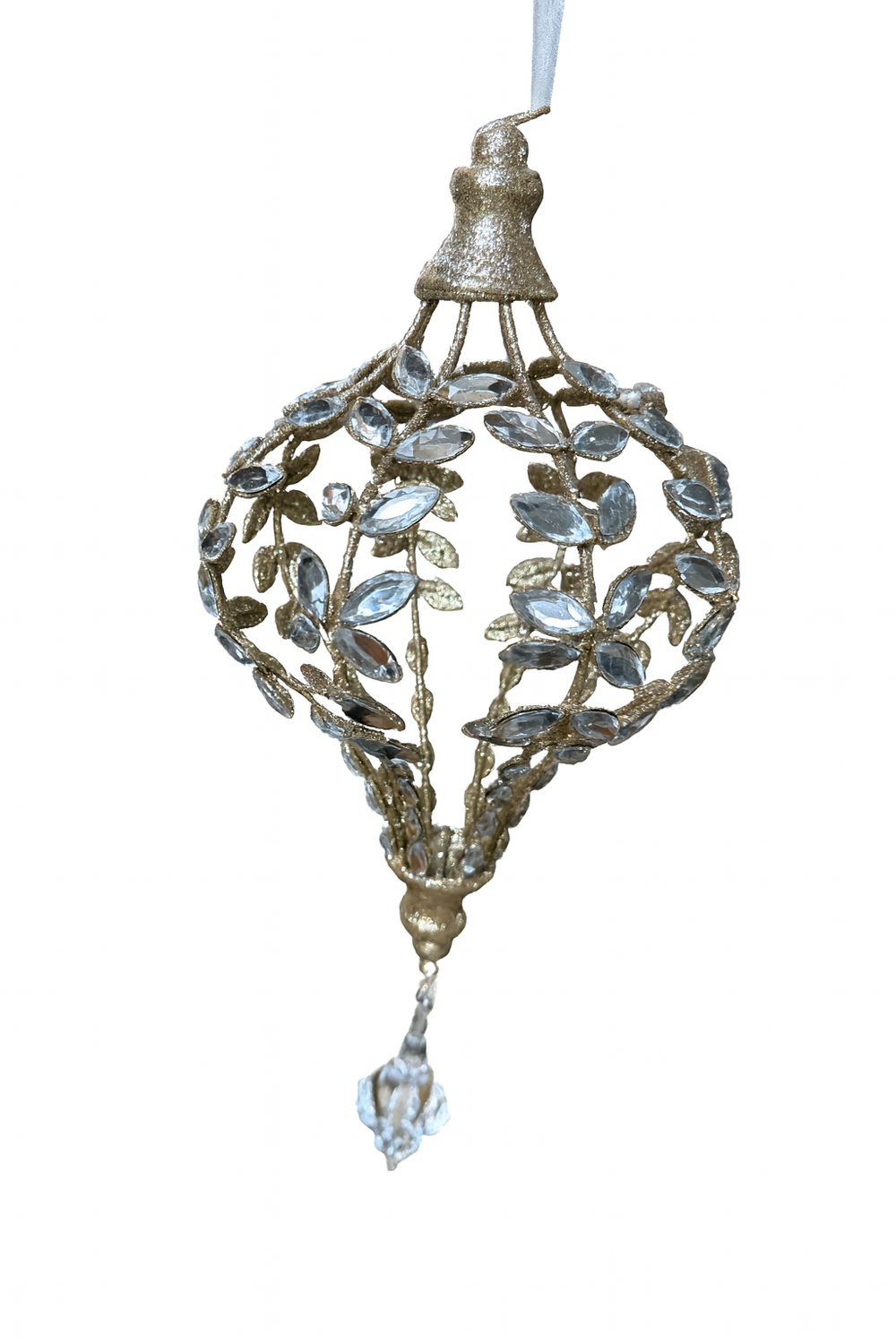 10.5" Champagne Jeweled Finial Set of 2