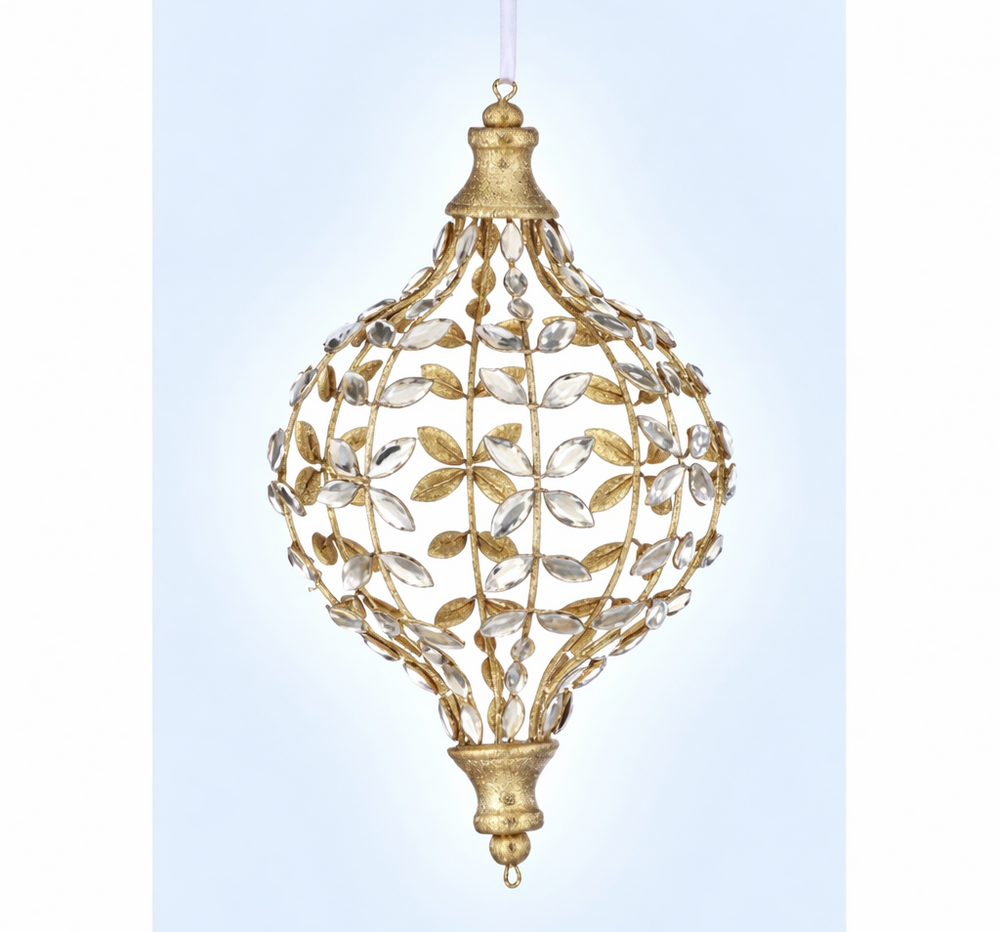 10.5" Champagne Jeweled Finial Set of 2