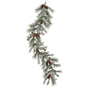 5 FT Grey Glitter Green Garland With Pinecones
