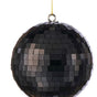 6" Black Disco Mirror Ball Ornament Set Of 4