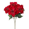 Arbusto de flor de Pascua con purpurina roja de 18" X5, juego de 2