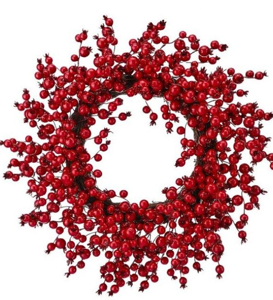 24" Red Berry Ridge Wreath