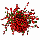 12" Red Berry Ridge Kissing Ball Ornament Set Of 2