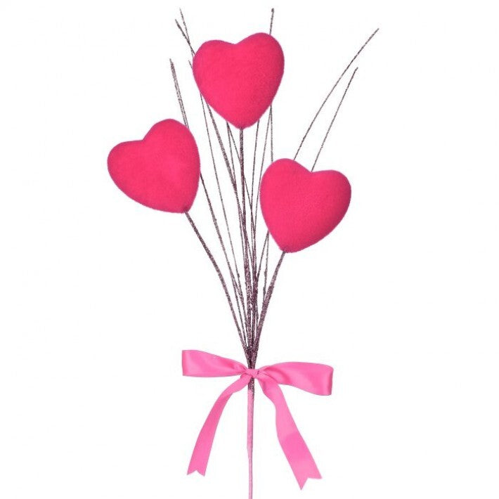 24" Pink Heart Pick Set of 6