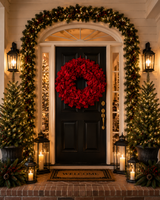 3.5 FT Red Velvet Sequin Bow Wreath