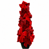 28" Red Velvet Sequin Bow Topiary Potted Tree