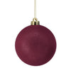 5" Burgundy Velvet Ball Ornament Set Of 9
