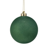5" Green Velvet Ball Ornament Set Of 9