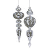 12'' - 13'' Mercury Beaded Glass Finial Assorted Set Of 2