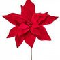 26" Red Velvet Poinsettia Stem Set Of 2