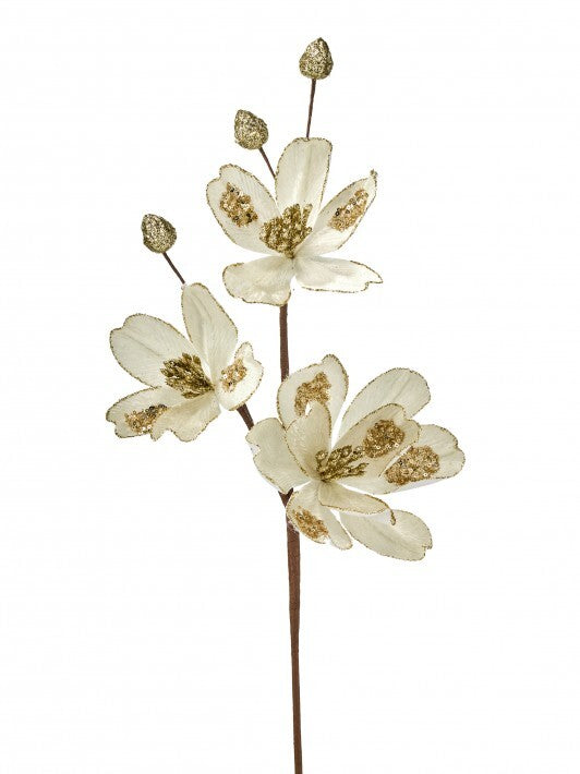 24" Velvet Magnolia Spray X3 Set Of 6