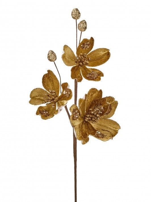 24" Velvet Magnolia Spray X3 Set Of 6