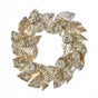24" Champagne & Gold Glitter Beaded Fruited Magnolia Wreath