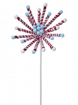 21" Frosted Peppermint Poinsettia Stem Set Of 12