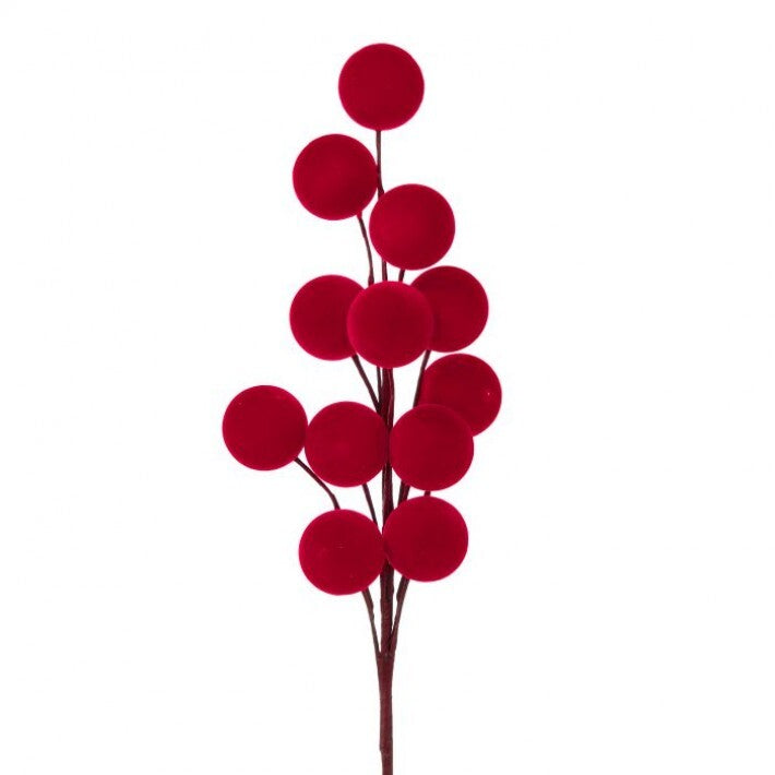 24"' Red Velvet Berry Spray Set Of 6