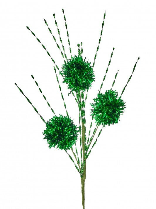 32'' Green Mylar Burst Spray X3 Set Of 12