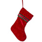 20" Red Velvet Stocking With Braided Cuff